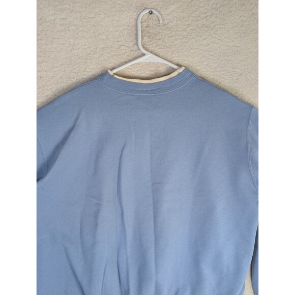 Vintage Top Stitch Sweatshirt Womens XL Blue Floral Cottagecore Embroidered - Picture 14 of 16